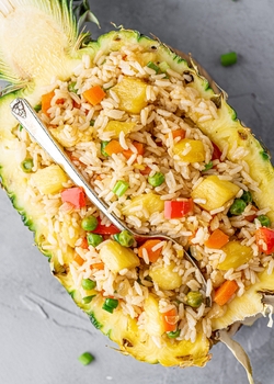Dinner - Fried rice in half a pineapple recipe