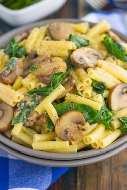 Parmesan spinach mushroom pasta skillet eatwell 101 recipes - Healthy