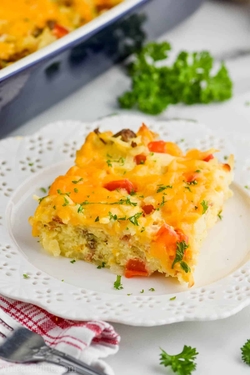 Breakfast - Night before egg casserole with hash browns recipes