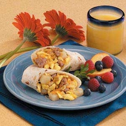 Breakfast - Sausage egg cheese potato breakfast burrito recipe